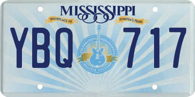 MS license plate YBQ717