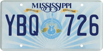 MS license plate YBQ726