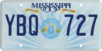 MS license plate YBQ727