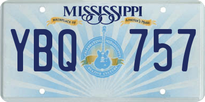 MS license plate YBQ757