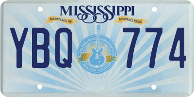 MS license plate YBQ774