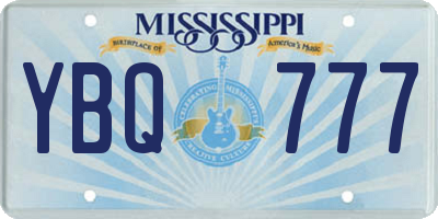 MS license plate YBQ777