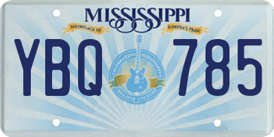 MS license plate YBQ785