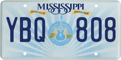 MS license plate YBQ808