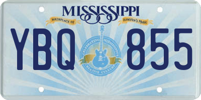 MS license plate YBQ855