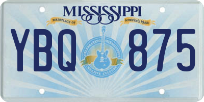 MS license plate YBQ875