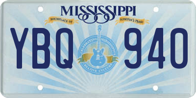 MS license plate YBQ940