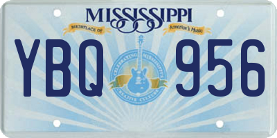 MS license plate YBQ956