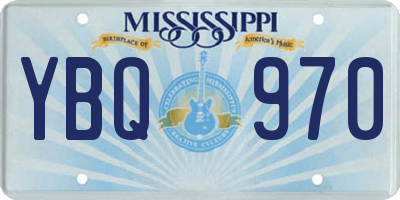 MS license plate YBQ970