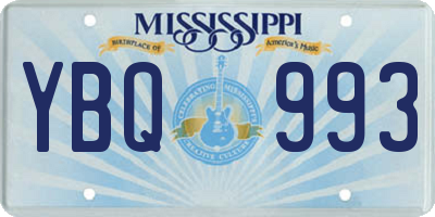MS license plate YBQ993