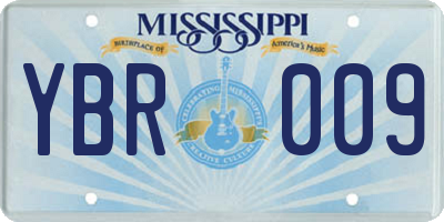 MS license plate YBR009