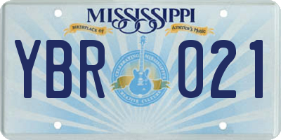 MS license plate YBR021