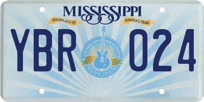 MS license plate YBR024