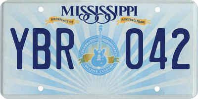 MS license plate YBR042