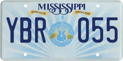MS license plate YBR055