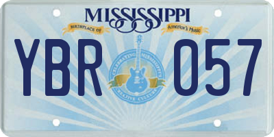 MS license plate YBR057