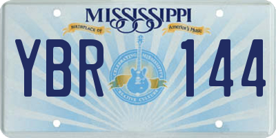 MS license plate YBR144