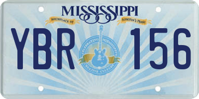 MS license plate YBR156