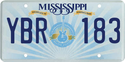 MS license plate YBR183