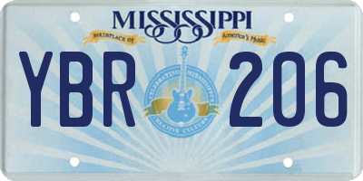 MS license plate YBR206