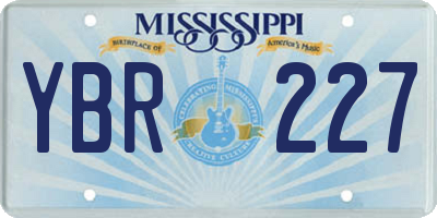 MS license plate YBR227