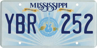 MS license plate YBR252