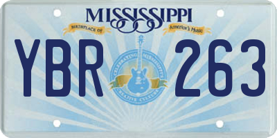MS license plate YBR263