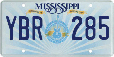 MS license plate YBR285