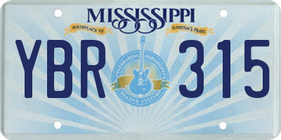 MS license plate YBR315