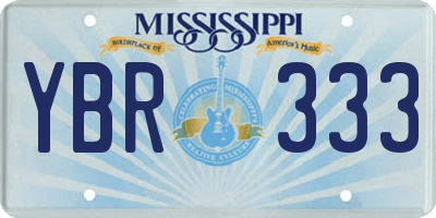 MS license plate YBR333