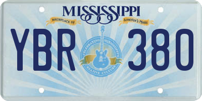 MS license plate YBR380