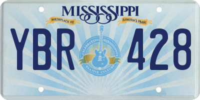 MS license plate YBR428