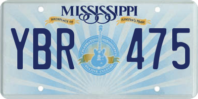 MS license plate YBR475