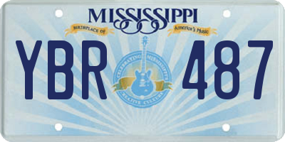MS license plate YBR487
