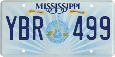 MS license plate YBR499