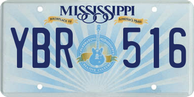 MS license plate YBR516