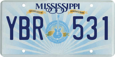 MS license plate YBR531