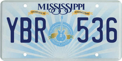 MS license plate YBR536