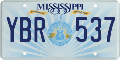 MS license plate YBR537