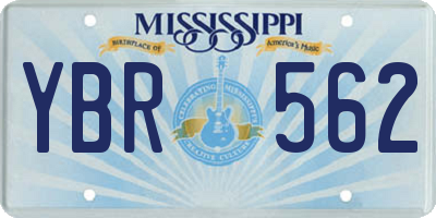 MS license plate YBR562