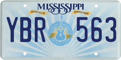 MS license plate YBR563