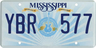 MS license plate YBR577