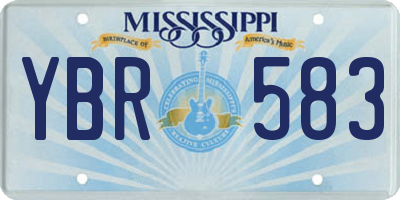 MS license plate YBR583