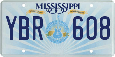 MS license plate YBR608