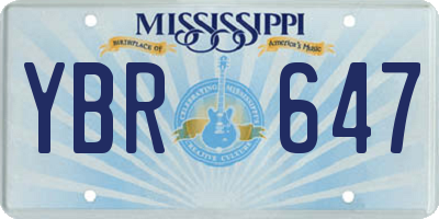 MS license plate YBR647