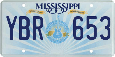 MS license plate YBR653