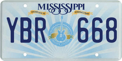MS license plate YBR668