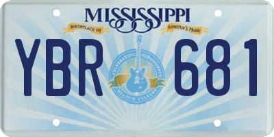 MS license plate YBR681