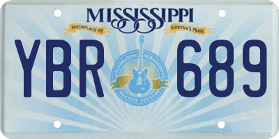 MS license plate YBR689