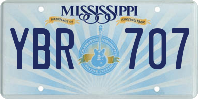 MS license plate YBR707